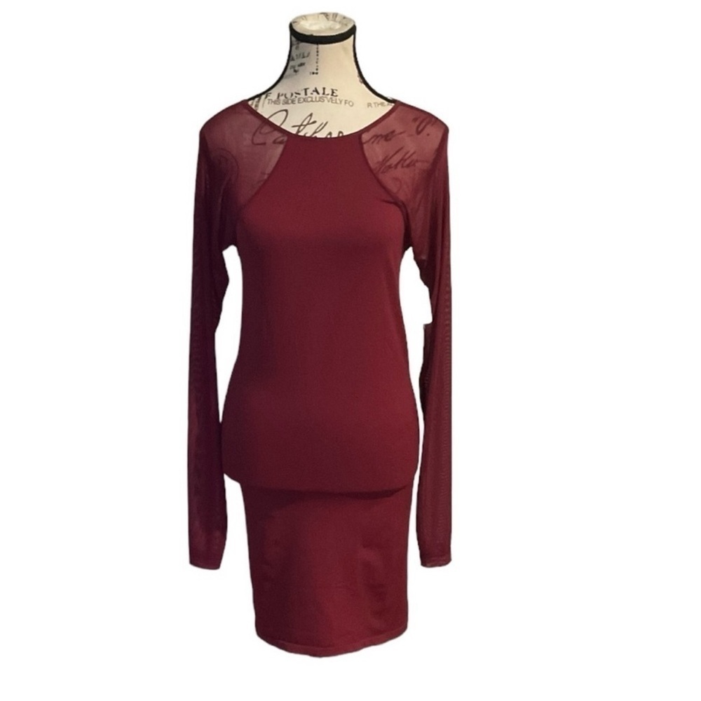 Free People Bodycon Burgundy Cocktail Party Midi Dress Size Medium NWT